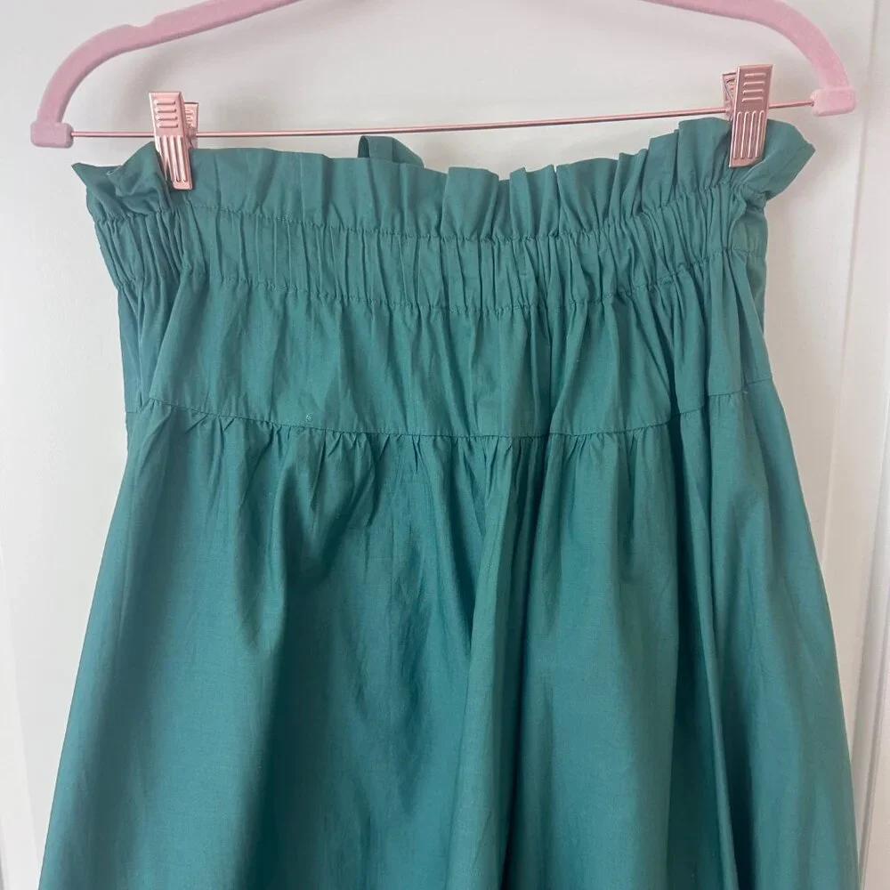 Free People Green Ruffled Maxi Skirt